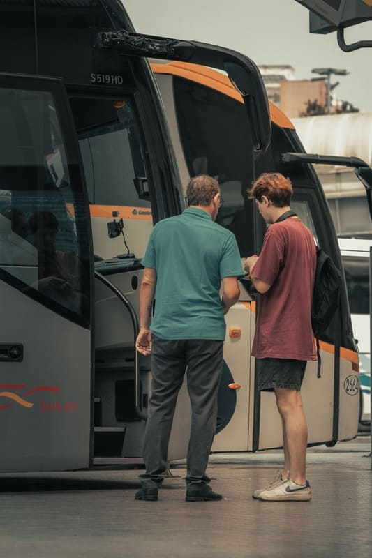 People boarding Luxury Coach